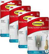 Command BATH33-SN-ES Small Bath Hook, 1 lb, 1-Hook, Metal/Plastic, Gray, Satin Nickel